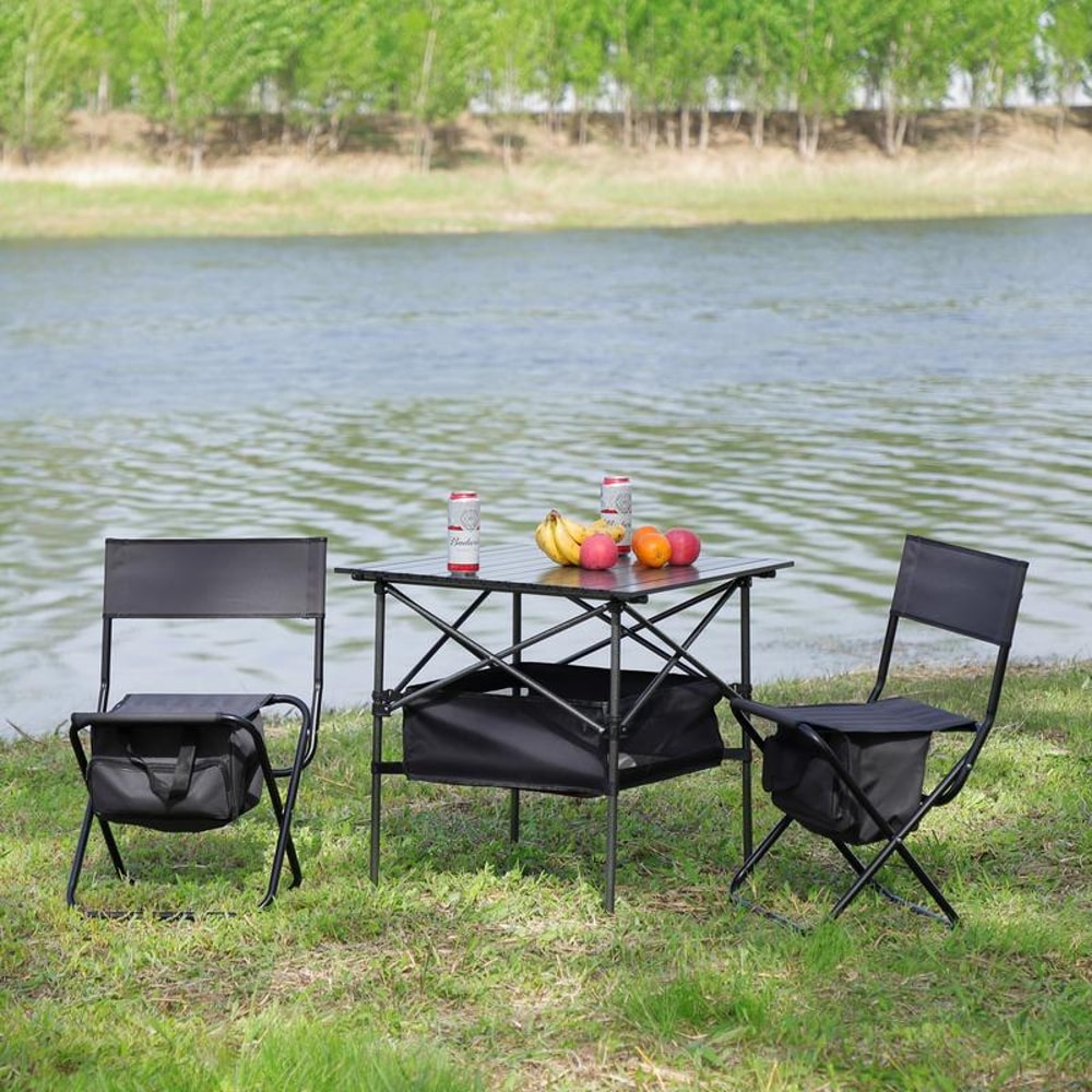 Folding Table and Chairs Set for Indoor and Outdoor Use, Perfect for Camping, Picnics, BBQs, Parties, and Patios