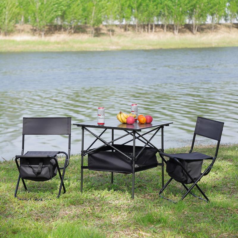 Folding Table and Chairs Set for Indoor and Outdoor Use, Perfect for Camping, Picnics, BBQs, Parties, and Patios