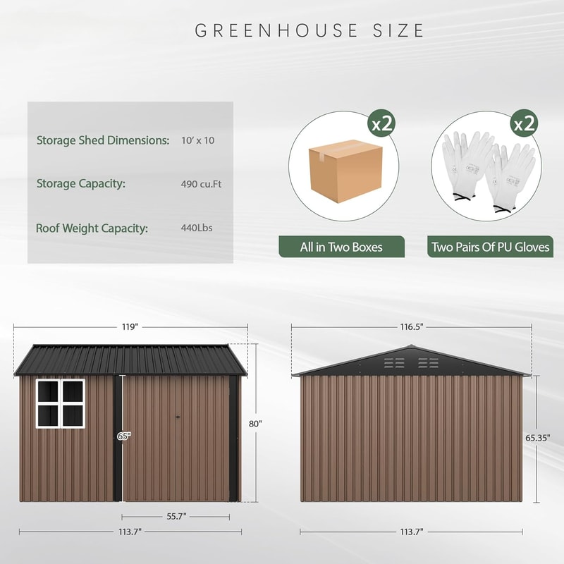 Large Metal Tool Shed Outdoor Storage Shed With Lockable Doors And Updated Frame Structure 5