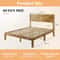 Mid Century Modern Platform Bed Queen Solid Acacia Wood Bed Frame With Smooth Pattern Headboard Woo 6