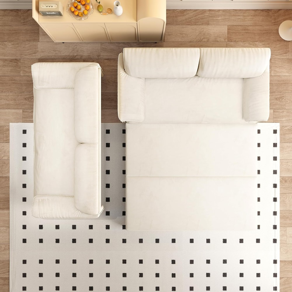 Convertible Sleeper Sofa Queen Pull Out Sofa Bed With Side Storage Velvet MultiFunctional Loveseat 2