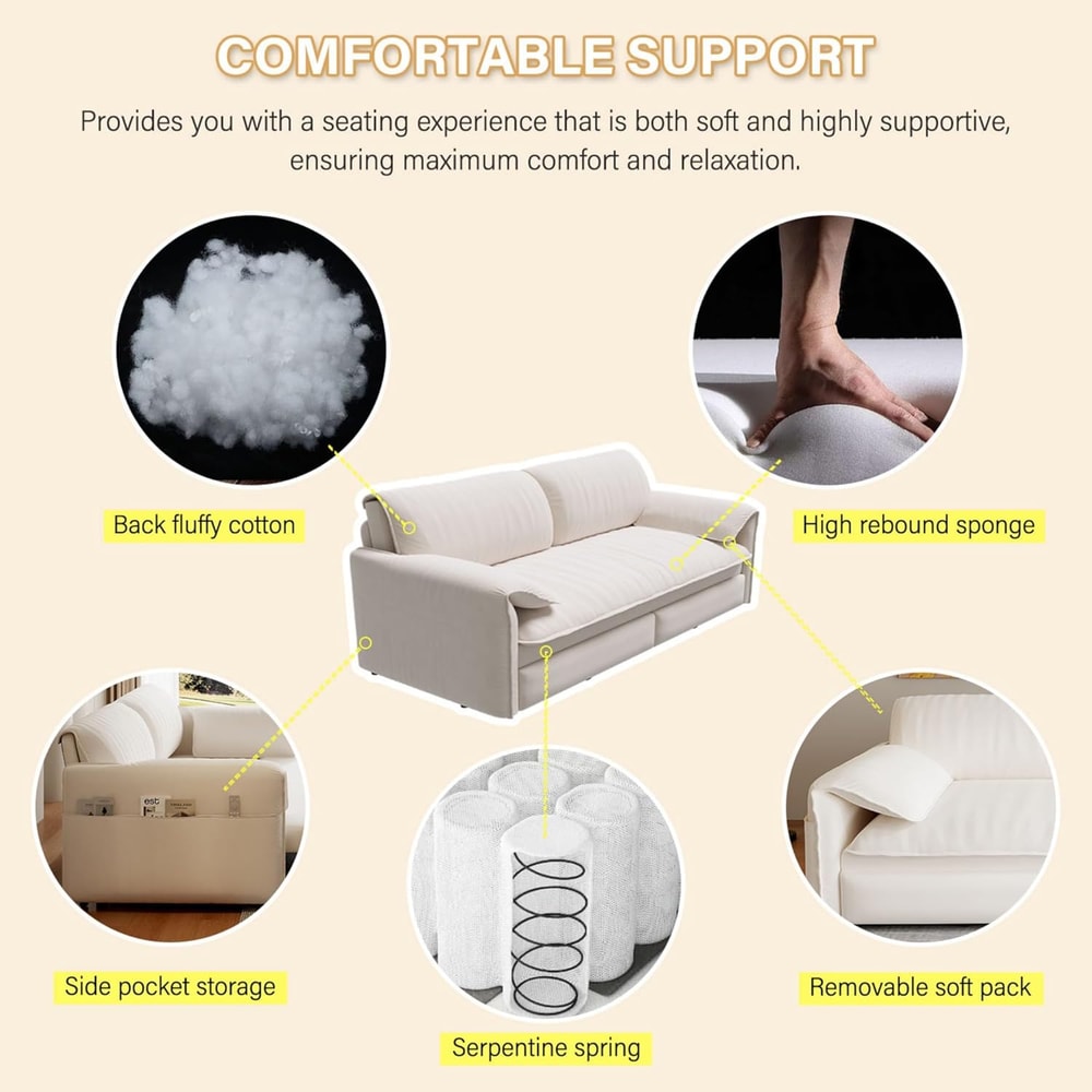 Convertible Sleeper Sofa Queen Pull Out Sofa Bed With Side Storage Velvet MultiFunctional Loveseat 5