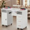 Nail Tech Table Desk With Charging Station Dust Collector LED Lamp NonWoven Drawers 1