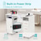 Nail Tech Table Desk With Charging Station Dust Collector LED Lamp NonWoven Drawers 2