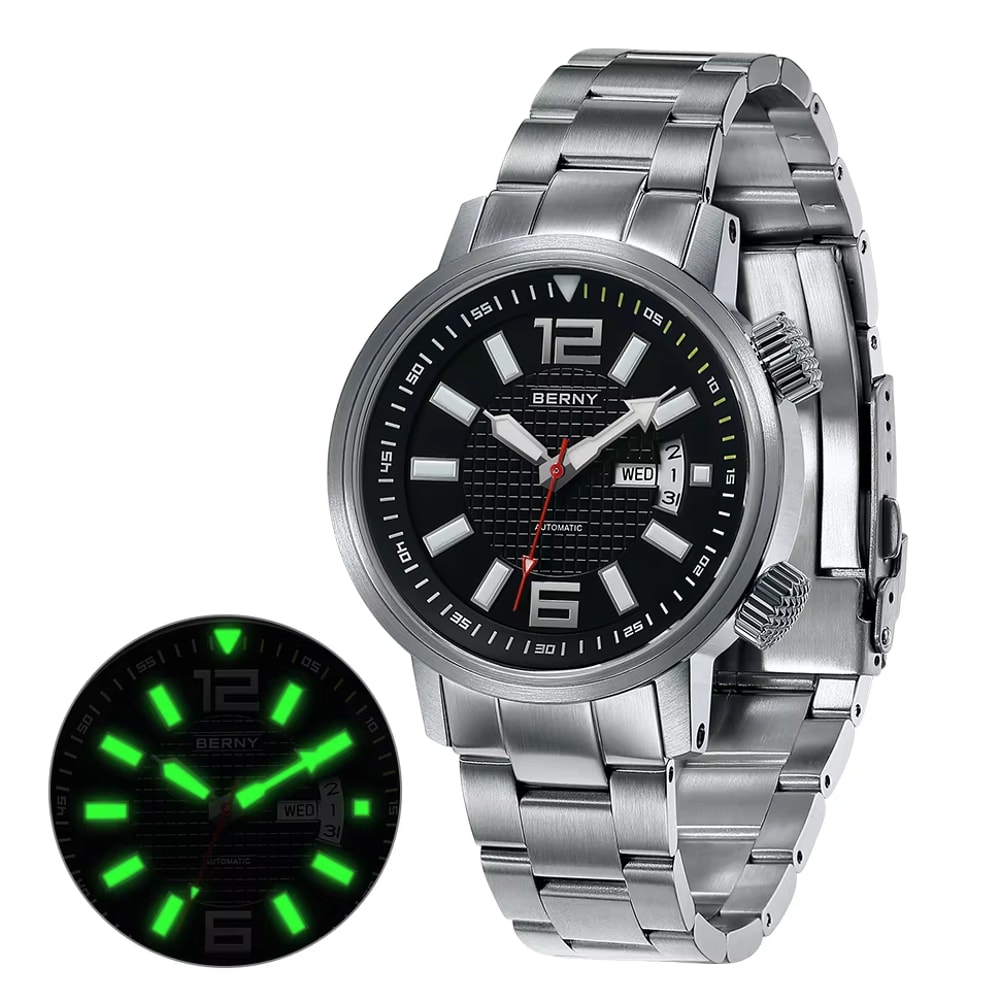 Waterproof Diver Mechanical Watch For Men Super Luminous Sapphire Self Winding Automatic Dive Wrist 7