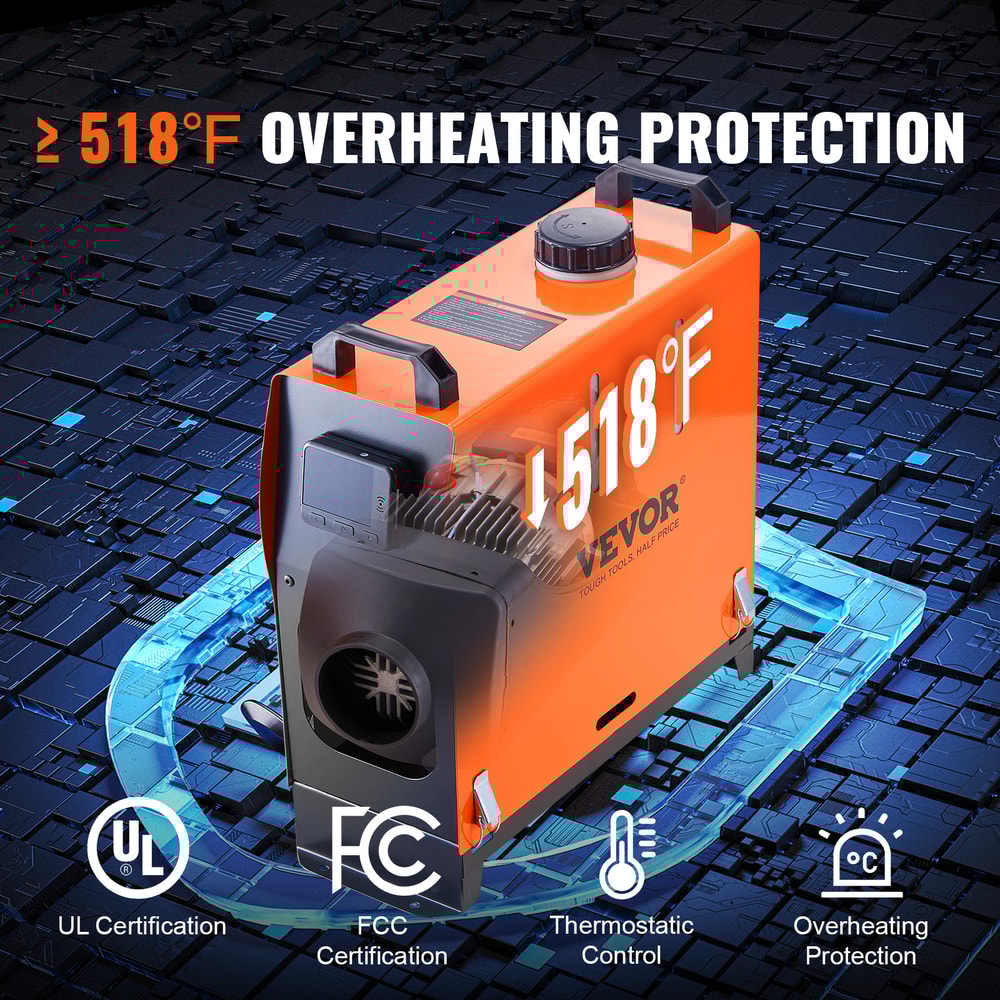 Diesel Heater Car Heater With LCD Switch Silencer For Car Truck RV Parking Diesel Heater 3