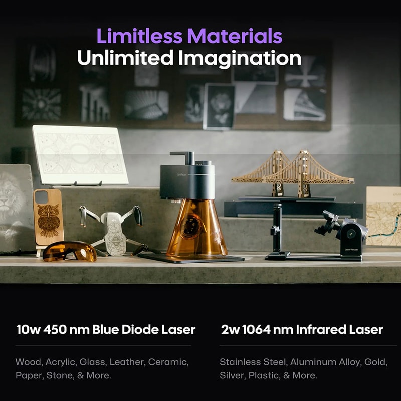 Portable Laser Engraving Machine Dual Light Laser Engraver For Metal Wood Plastic Carving All Mater 1