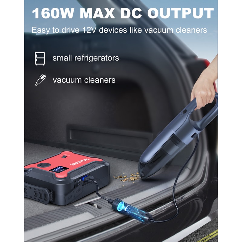 Jump Starter Pump Air Compressor Power Bank Digital Tire Inflator Emergency Battery Boost 3