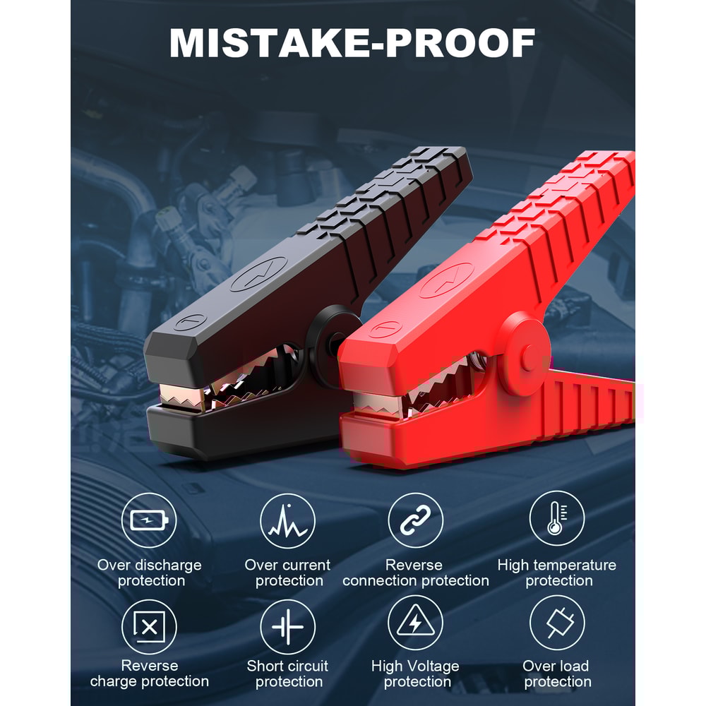 Jump Starter Pump Air Compressor Power Bank Digital Tire Inflator Emergency Battery Boost 5