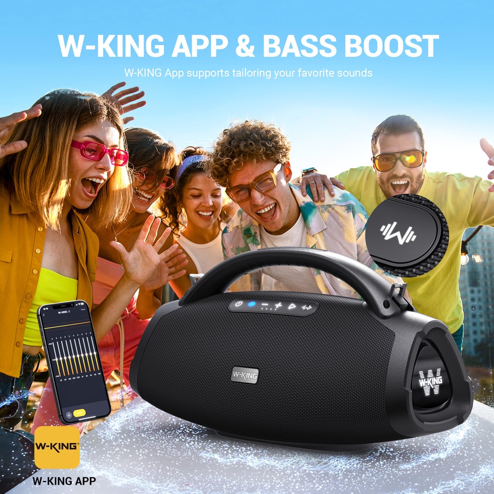 Large Loud Portable Bluetooth Speakers RMS Party Boombox Waterproof Speaker for Outdoor Use Massive Bass