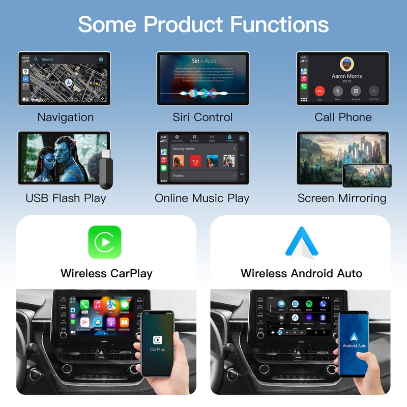 Wireless Carplay Android Auto For Toyota Aygo Corolla Tundra Tacoma Camry CHR Highlander 3