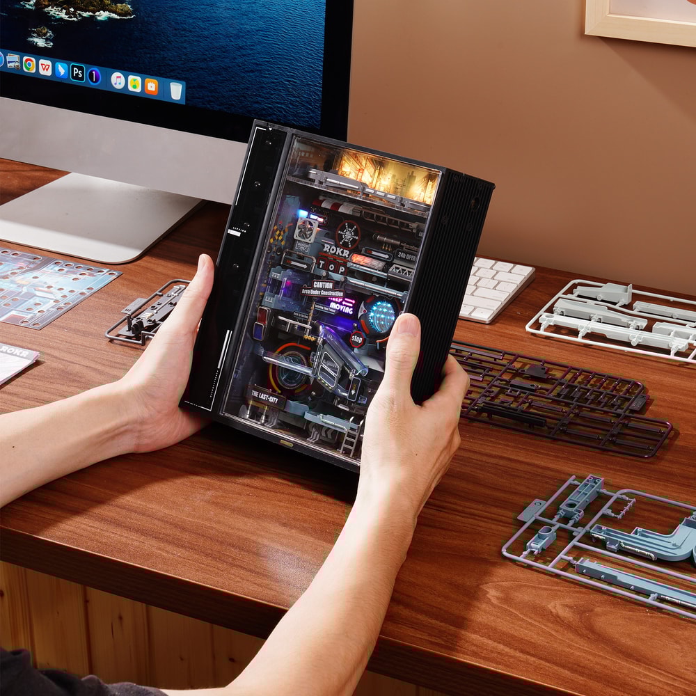 Robotime The Last City Cyberpunk 3D Puzzle Model Futuristic Marble Run Gaming Decoration Gift For M 3