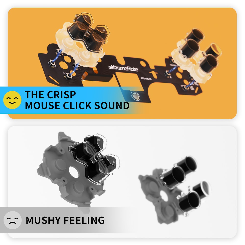 Custom Tactile Switch Dpad Action Buttons Face Clicky Kit Mouse Click Kit For PS5 Controller 1
