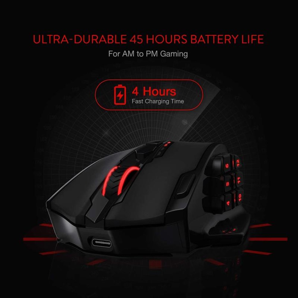 Redragon DPI Gaming Mouse RGB Optical Wired Wireless Programmable Buttons 3
