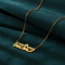 Personalized Nameplate Necklace Custom Hollow Style Hebrew Name Necklace for Women and Girls Stainless Steel Gold Color