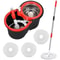 Spin Mop Set With Wring System Microfiber Heads Stainless Steel Basket Handle For Efficient Floor C 0