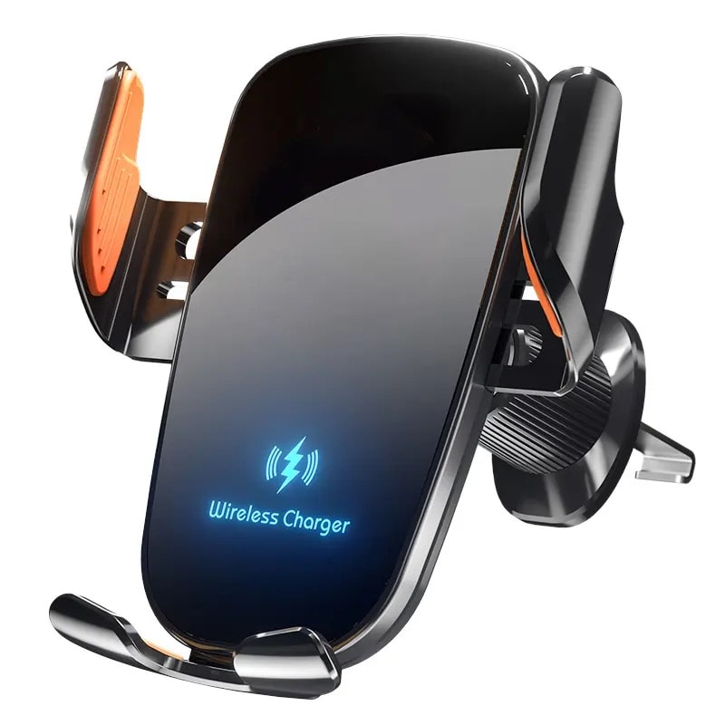 Fast Charging Wireless Car Charger With Manual Clamp Air Vent Phone Holder 0