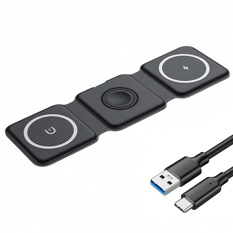 Magnetic Wireless Charger Pad Stand Fast Charging Dock Station Watch Airpods 0