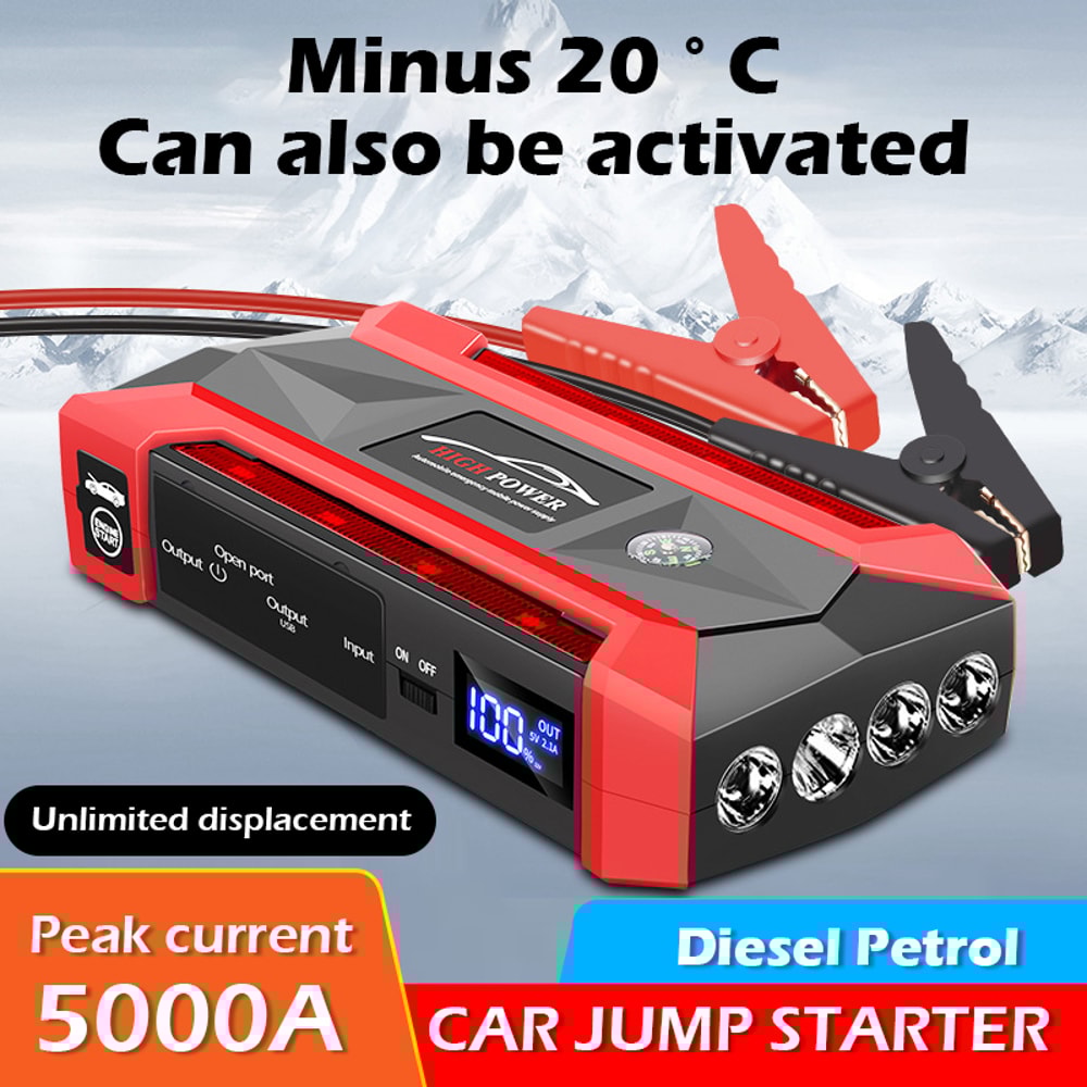 Auto Jump Starter Petrol Diesel Car Battery Starter Portable Charger Emergency Power Supply