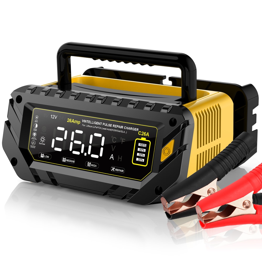 Smart Car Battery Charger For Lithium Lead Acid AGM GEL Automatic Motorcycle Charger 0