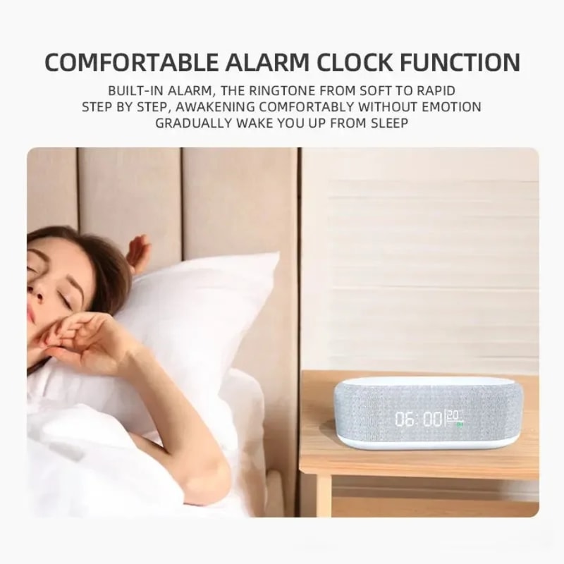 Wireless Charging Alarm Clock Dock Bedroom Night Light Lamp Phone Fast Charging Pad 3