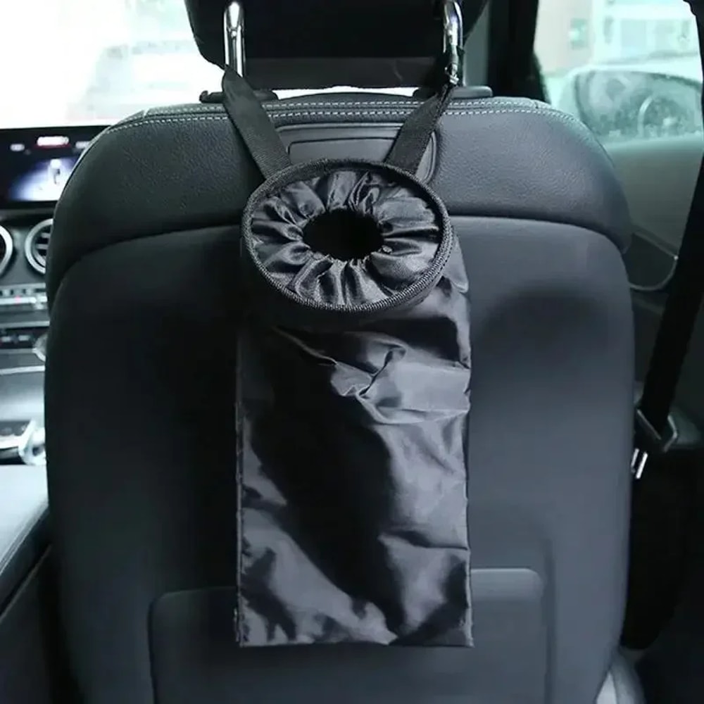 Universal Car Trash Garbage Can, Back Seat Headrest Litter Bag Organizer
