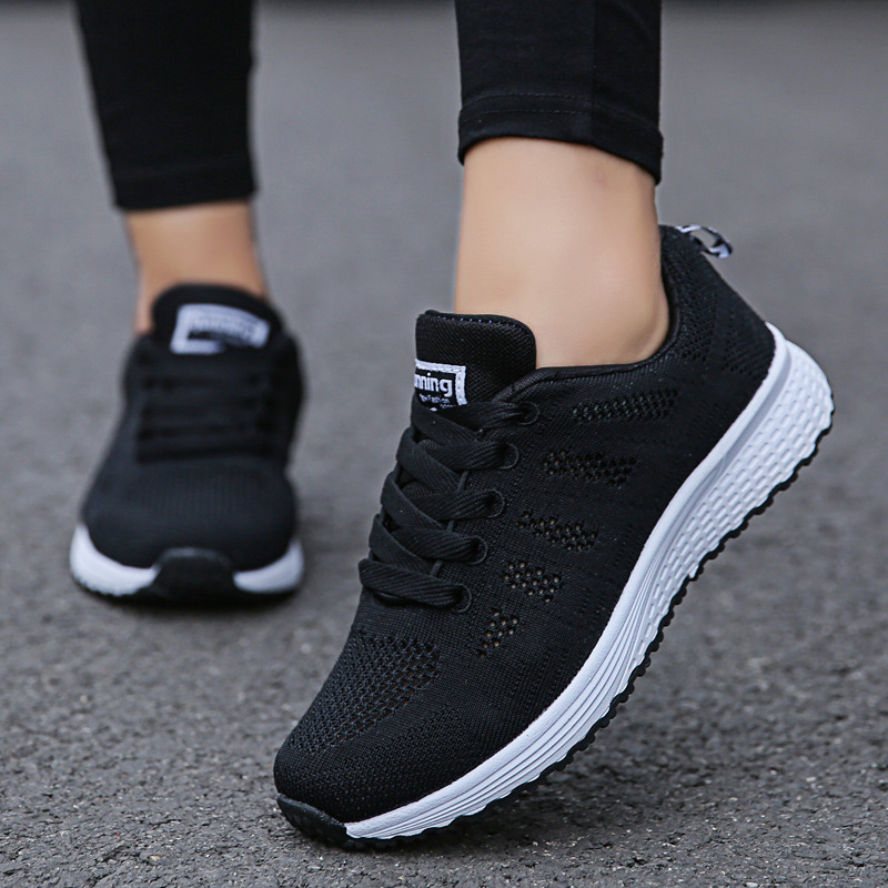 Fashion Breathable Walking Shoes Women Casual Sneakers Mesh Flat Shoes Tenis Feminino White Shoes 6