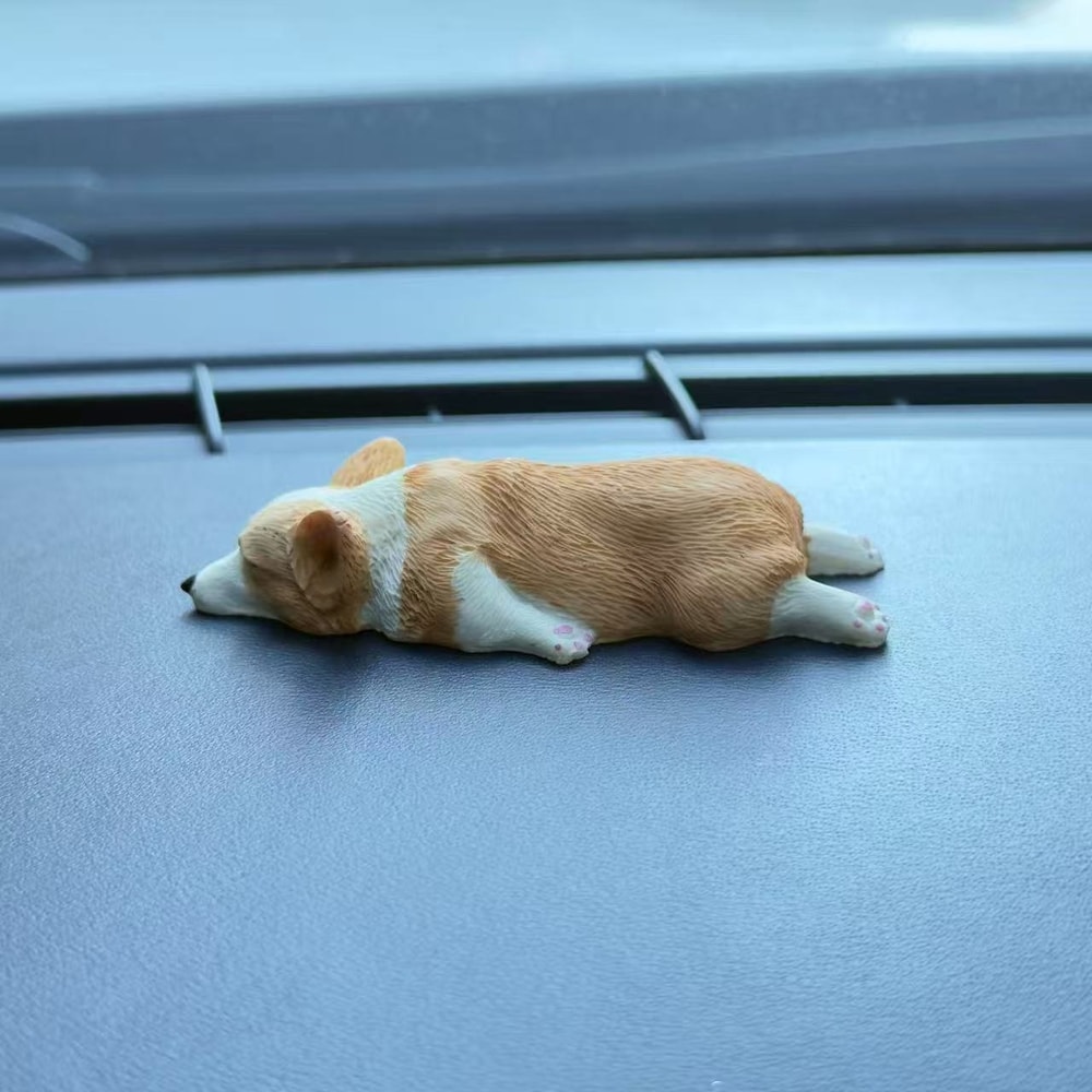 Mini Corgi Resin Doll Ornament, Car Dashboard Dog Toys, Cute Puppy Auto Interior Accessories