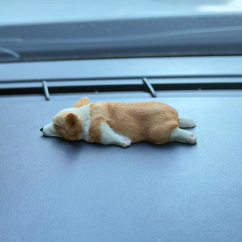 Mini Corgi Resin Doll Ornament, Car Dashboard Dog Toys, Cute Puppy Auto Interior Accessories
