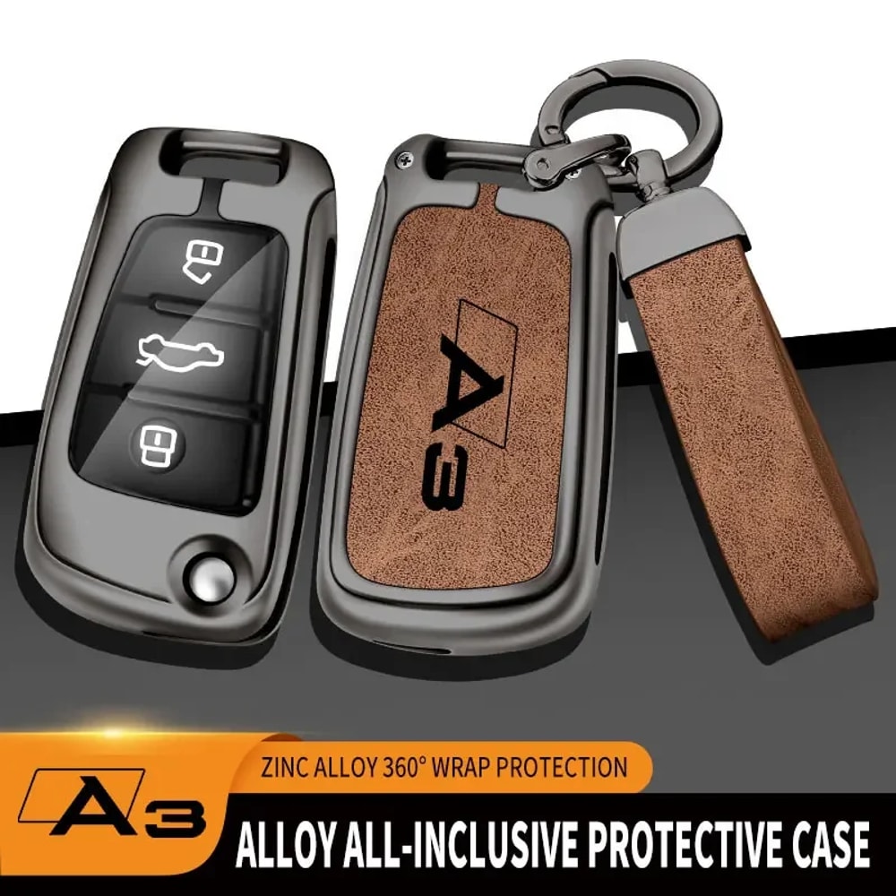 High-End Leather Key Chain Accessories, Zinc Alloy Car Keys, Car Key Sets