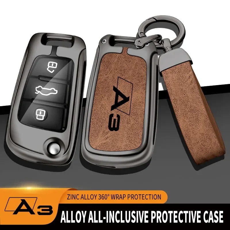 High-End Leather Key Chain Accessories, Zinc Alloy Car Keys, Car Key Sets