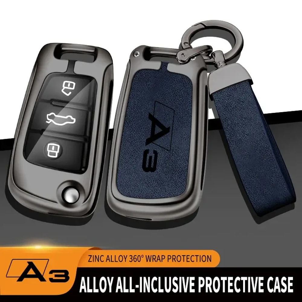 High-End Leather Key Chain Accessories, Zinc Alloy Car Keys, Car Key Sets