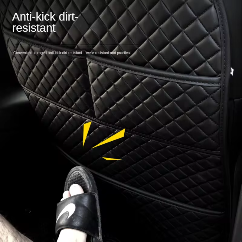 Universal Car Seat Back Leather Protector Cover Anti Kicks Pad Storage Mat Waterproof Backseat Mats 1