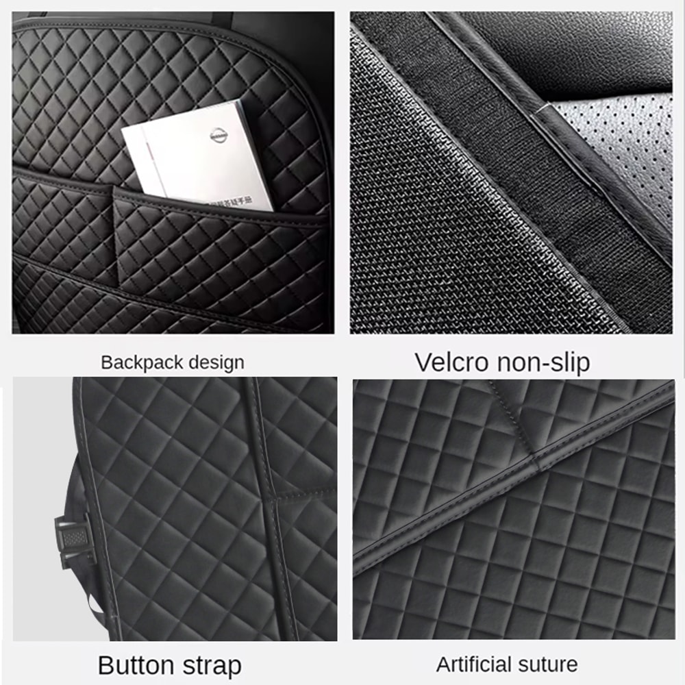 Universal Car Seat Back Leather Protector Cover Anti Kicks Pad Storage Mat Waterproof Backseat Mats 2
