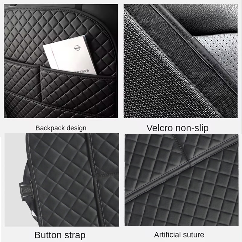 Universal Car Seat Back Leather Protector Cover Anti Kicks Pad Storage Mat Waterproof Backseat Mats 2