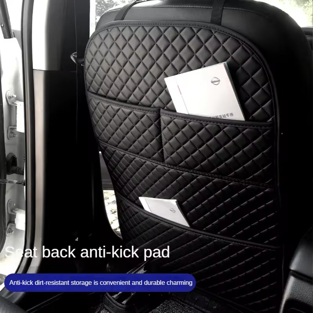 Universal Car Seat Back Leather Protector Cover Anti Kicks Pad Storage Mat Waterproof Backseat Mats 4