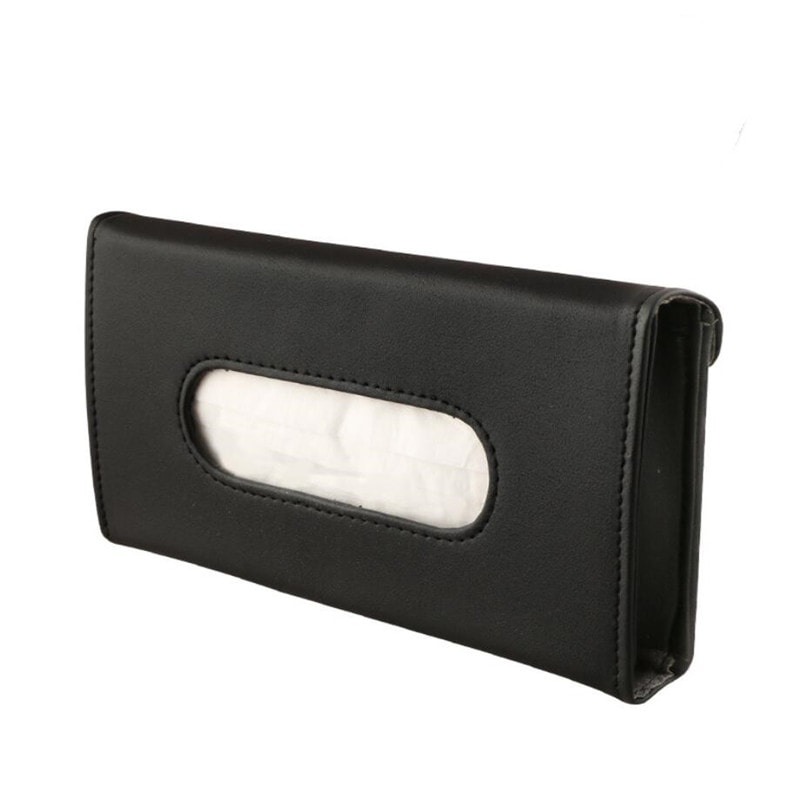 PU Leather Car Tissue Box Sun Visor Hanging Block Towel Napkin Holder Organizer Storage Bag Paper R 7