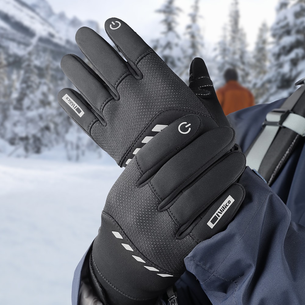 Winter Waterproof Cycling Gloves For Men Outdoor Sports Running Motorcycle Ski Touch Screen Fleece 4