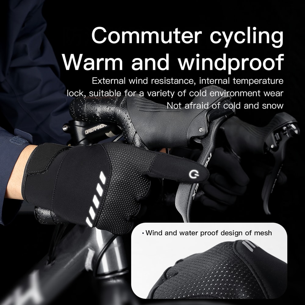 Winter Waterproof Cycling Gloves For Men Outdoor Sports Running Motorcycle Ski Touch Screen Fleece 1