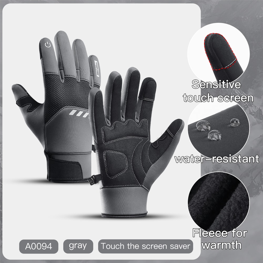 Winter Waterproof Cycling Gloves For Men Outdoor Sports Running Motorcycle Ski Touch Screen Fleece 6