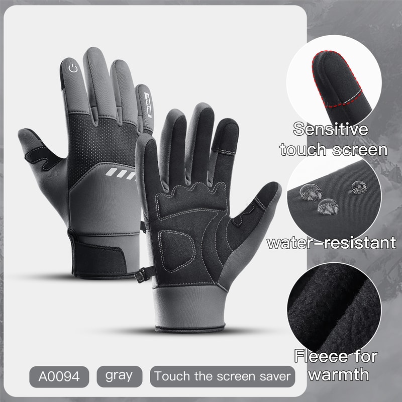 Winter Waterproof Cycling Gloves For Men Outdoor Sports Running Motorcycle Ski Touch Screen Fleece 6