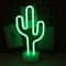LED Cactus Neon Light With Base Decorative Green Desktop Night Lamp For Wedding Party Birthday Deco 0