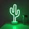 LED Cactus Neon Light With Base Decorative Green Desktop Night Lamp For Wedding Party Birthday Deco 2