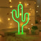 LED Cactus Neon Light With Base Decorative Green Desktop Night Lamp For Wedding Party Birthday Deco 4