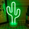 LED Cactus Neon Light With Base Decorative Green Desktop Night Lamp For Wedding Party Birthday Deco 6