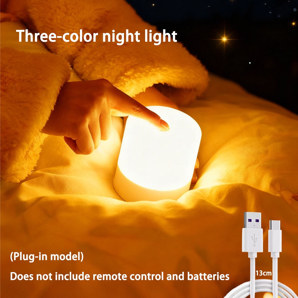 Rechargeable LED Night Light Dimmable RGB Touchscreen Lamp for Desktop Reading and Bedroom Use