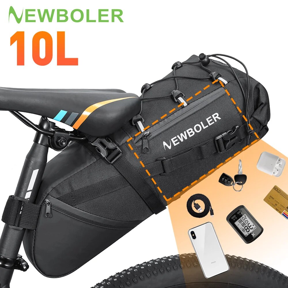 Waterproof Bike Bag Large Capacity Bicycle Saddle Bag MTB Road Trunk Foldable Tail Bag