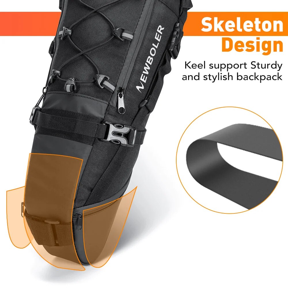 Waterproof Bike Bag Large Capacity Bicycle Saddle Bag MTB Road Trunk Foldable Tail Bag