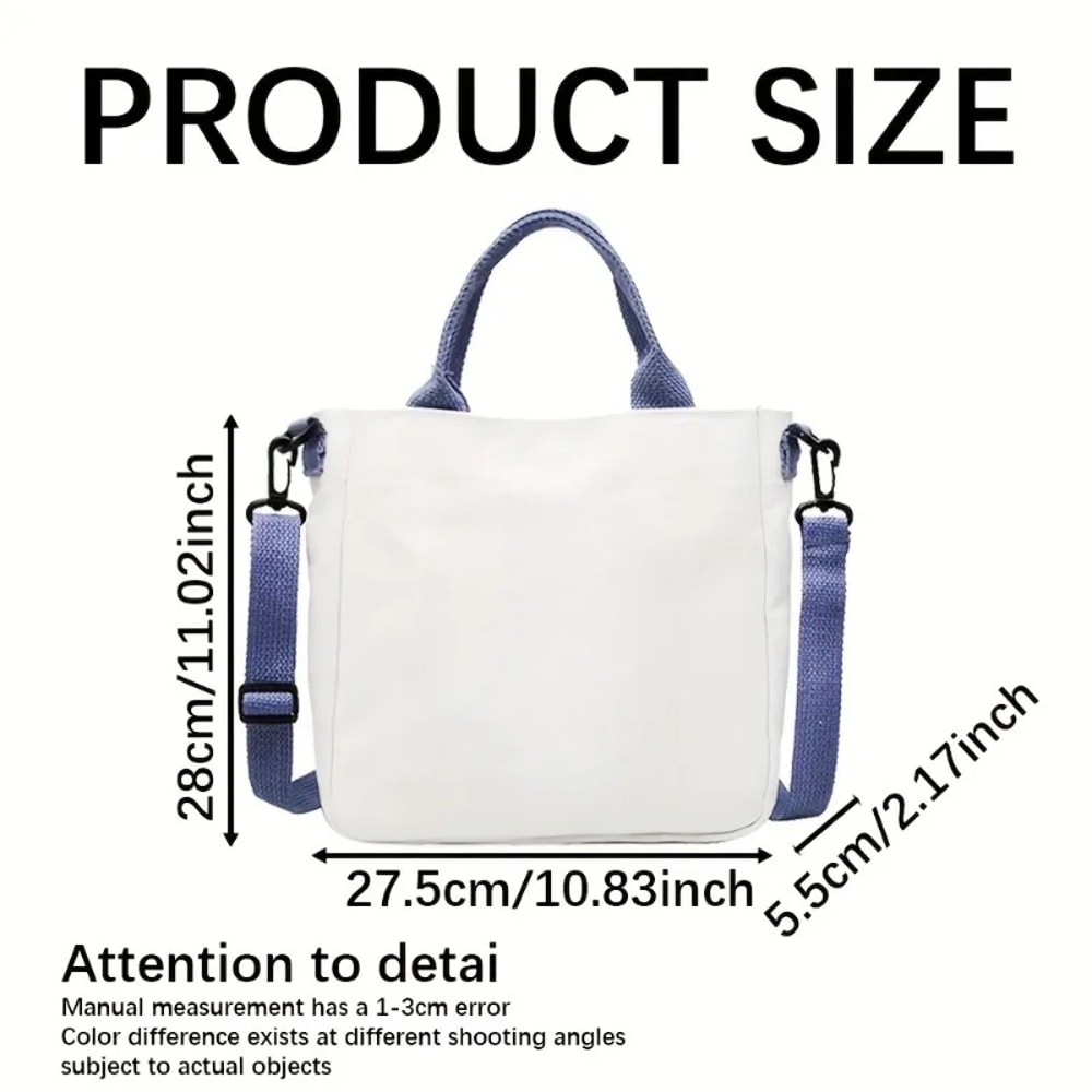 Snoopy Canvas Totes Bag Cute Cartoon Print One Shoulder Bag Large Capacity Satchel Crossbody For Gi