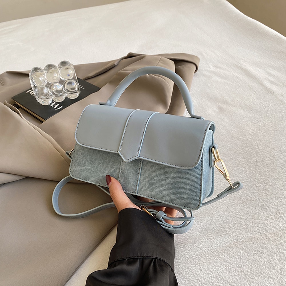 Fashion Crossbody Bags PU Leather Shoulder Bag For Women Vintage Underarm Satchel Square Handbag 9